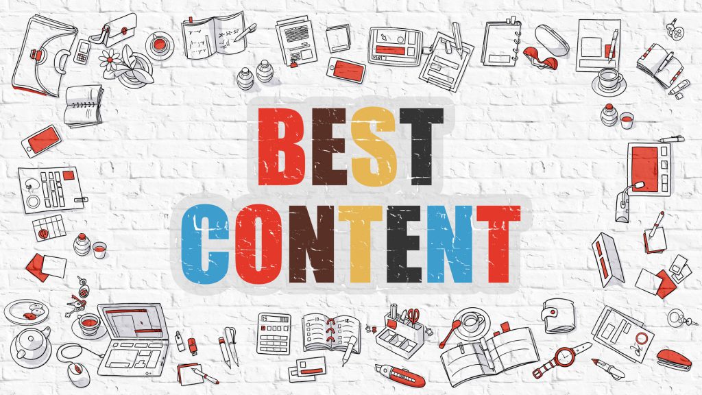 Best Content Concept with Doodle Design Icons.