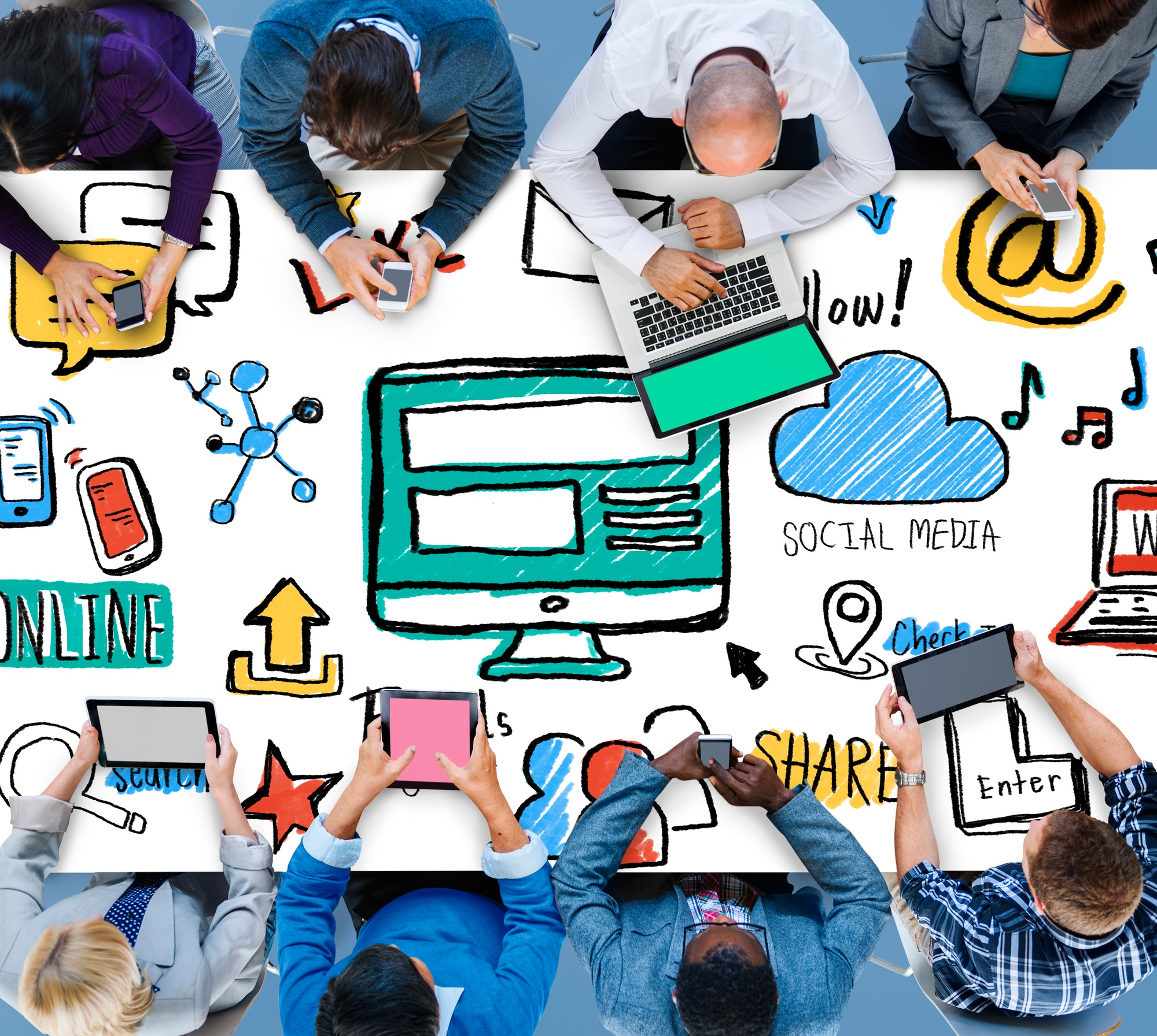 Social Media Social Networking Technology Connection Concept